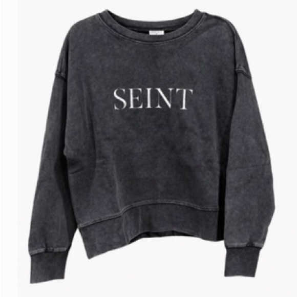 Seint Tops - Seint Black Vintage Wash Women’s Sweatshirt NWT  Size:Large